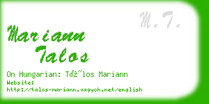 mariann talos business card